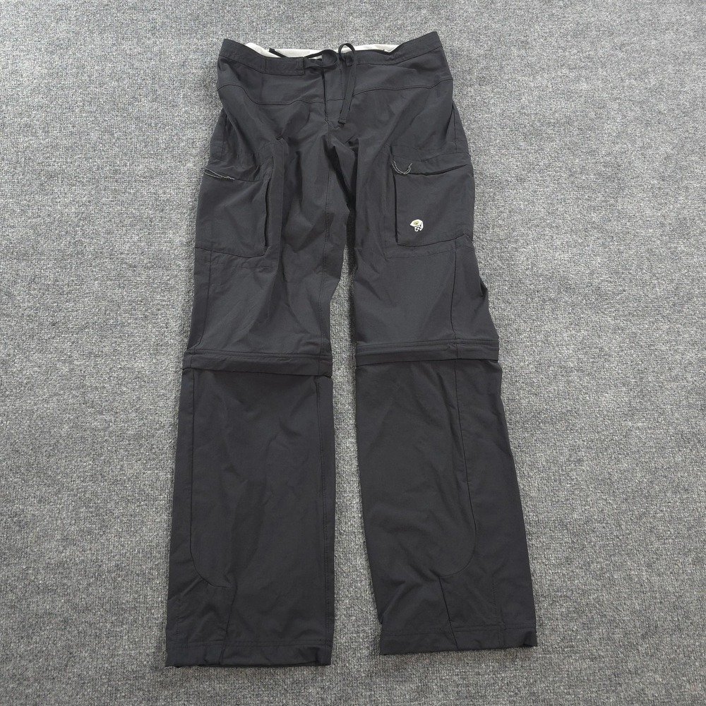 Mountain Hardwear Pants Womens 10 Long Black Yuma Convertible Hiking Outdoors